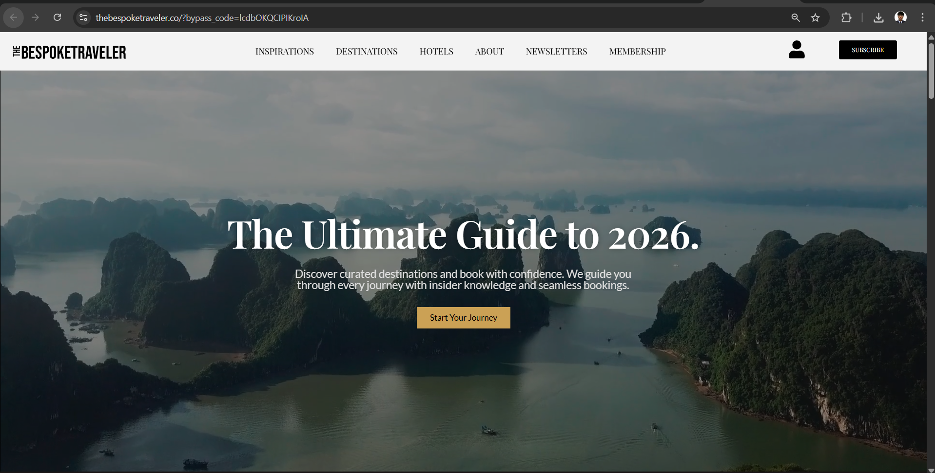 Preview of Luxury Travel Website project